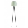 Lampa stojąca do salonu Curacao Lysne nowoczesna drewniana z miętowym abażurem 158 cm