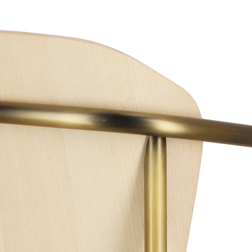 Krzesło do jadalni Finn drewniane z podłokietnikami na złotych nogach nowoczesne SCAB Design