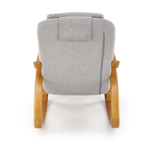 Fotel bujany Grenville szary tapicerowany do salonu nowoczesny wygodny fotel wypoczynkowy