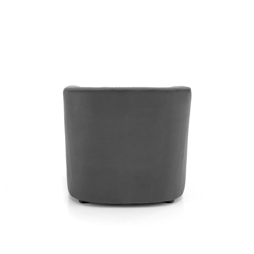 Fotel wypoczynkowy Dasman welurowy szary do salonu nowoczesny z poduszką Intesi