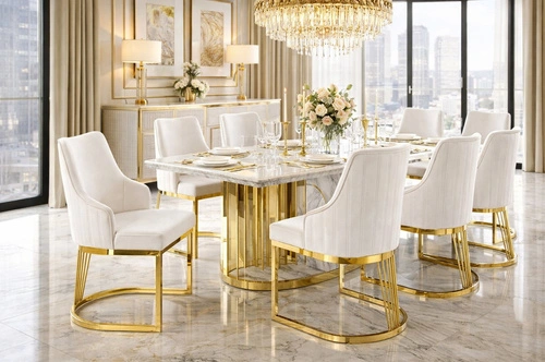 Krzesło Shively beżowe welurowe z podłokietnikami do jadalni glamour