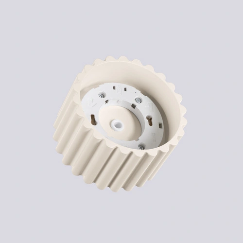 Plafon sufitowy nowoczesny beżowy okrągły AURA 1 do kuchni i salonu aluminium