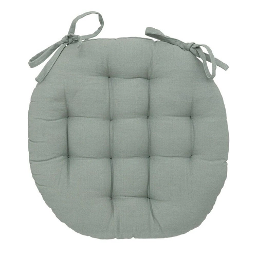 Poduszka na krzesło okrągła bawełniana Anjali 38 cm zielona do jadalni Atmosphera