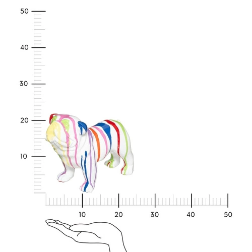 Figurka dekoracyjna buldog angielski Atmosphera nowoczesna biała na komodę do salonu 19 cm