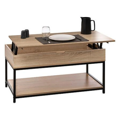 Zestaw mebli do salonu Aliaj naturalny/czarny