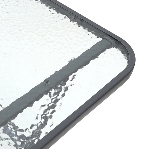 Stół ogrodowy szklany Formentera nowoczesny składany szary 110x75 cm na taras Intesi