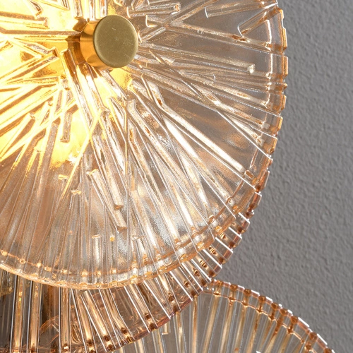 Lampa ścienna LED LUXIO-4 bursztynowa szkło glamour do salonu i sypialni 32 cm
