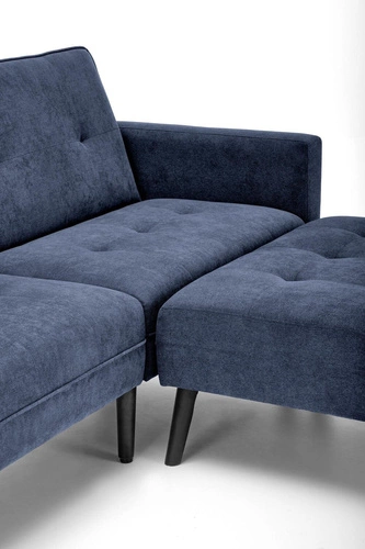 Sofa narożna z funkcją spania Gyda niebieska rozkładana loftowa do salonu Intesi