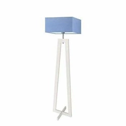 Lampa podłogowa JAWA abażur niebieski stelaż biały