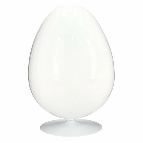 Fotel jajo Ovalia Chair biało-czarny obrotowy do salonu nowoczesny z tkaniny inspirowany