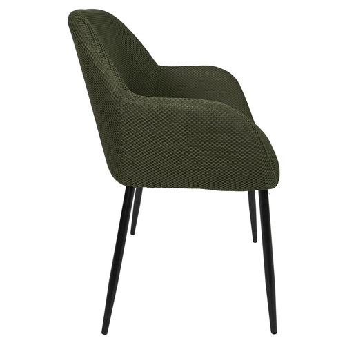 Krzesło tapicerowane Lavia zielone khaki do jadalni i salonu z podłokietnikami Intesi