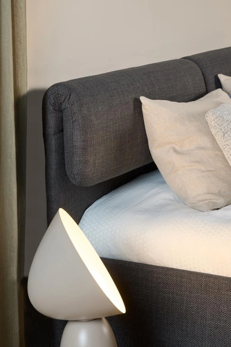 Łóżko tapicerowane Calvi 140x190 do sypialni szare z szufladami