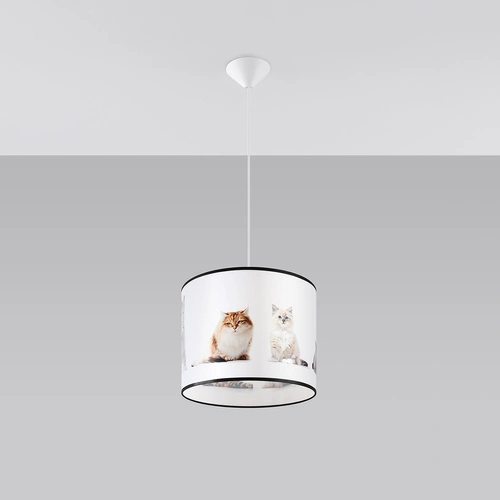 Lampa wisząca KITTY 30 nowoczesna wielokolorowa do pokoju dziecka z motywem kotów