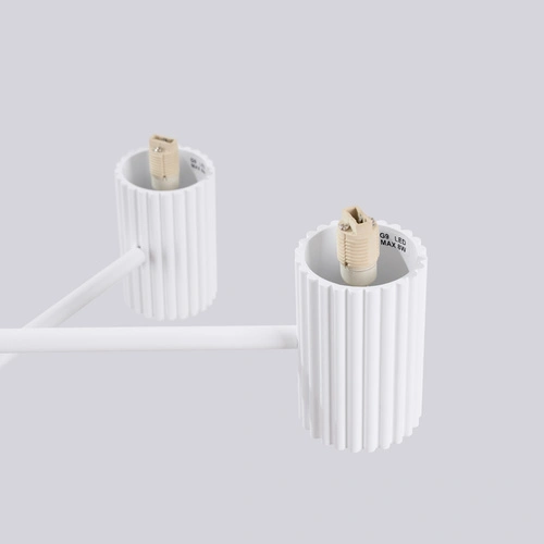 Żyrandol nowoczesny HALO 6 biały szklany do salonu i jadalni lampa sufitowa