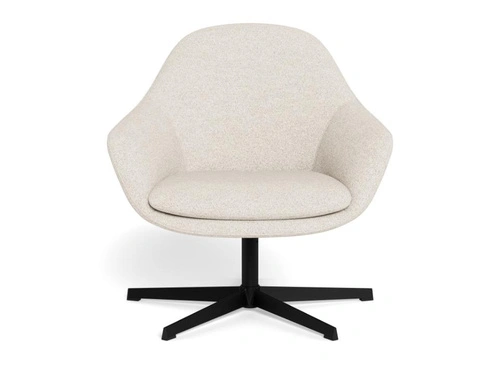 Fotel kubełkowy Claremore bouclé beżowy obrotowy nowoczesny do salonu