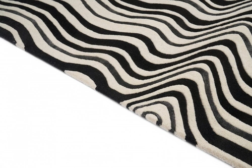 Dywan nowoczesny Draft Black 160x230 cm ręcznie tkany do salonu i sypialni Carpet Decor