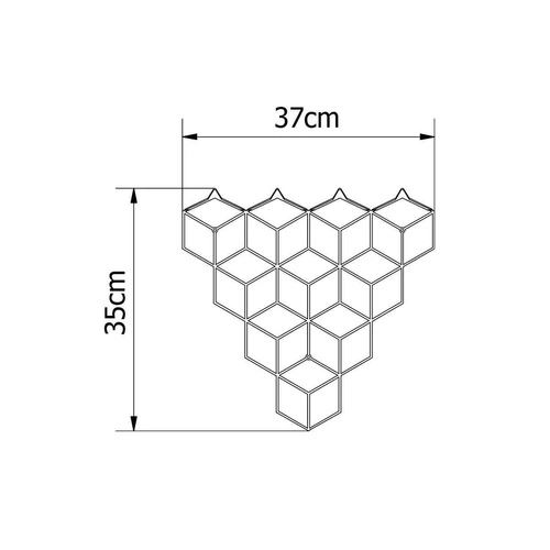 Nowoczesny wieszak ścienny do przedpokoju Stiga S Black czarny stalowy POLYHEDRA