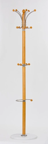 Nowoczesny wieszak stojący do przedpokoju Capricorne olcha drewno marmur Intesi 185 cm