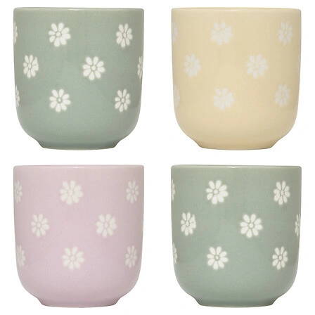 Zestaw 4 kubków ceramicznych Margot do espresso 100 ml kolorowe