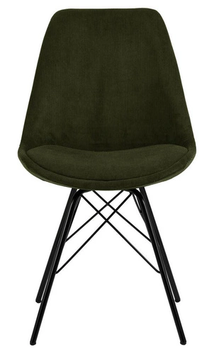 Krzesło tapicerowane Eris Actona sztruks zielone nowoczesne do jadalni i salonu
