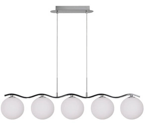 Lampa wisząca Ramon chromowy 5x40W G9  klosz biały
