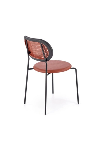 Krzesło do jadalni Lander retro rattanowe bordowe z ekoskóry Intesi do kuchni i salonu