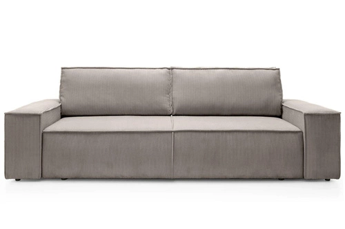 Sofa rozkładana Molde sztruksowa beżowa z funkcją spania i pojemnikiem do salonu