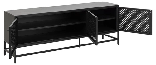 Komoda Newcastle I czarna metalowa 160 cm nowoczesna industrialna na nóżkach do salonu