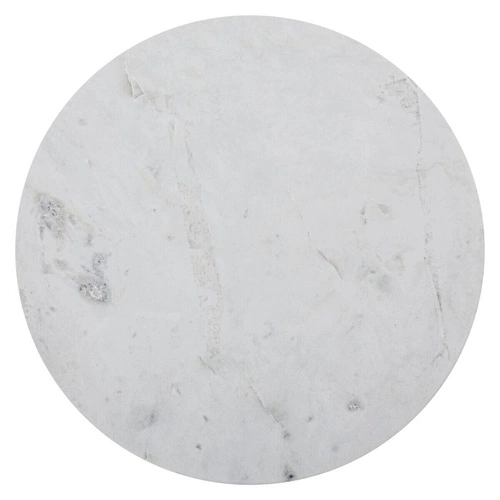 Zestaw 2 okrągłych stolików kawowych Garance biały marmur i złoty glamour do salonu Atmosphera