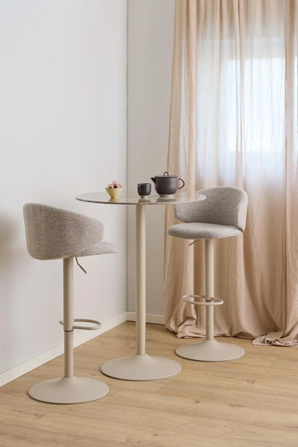 Stół barowy Malta okrągły do kuchni ceramika kaszmir 80 cm Actona