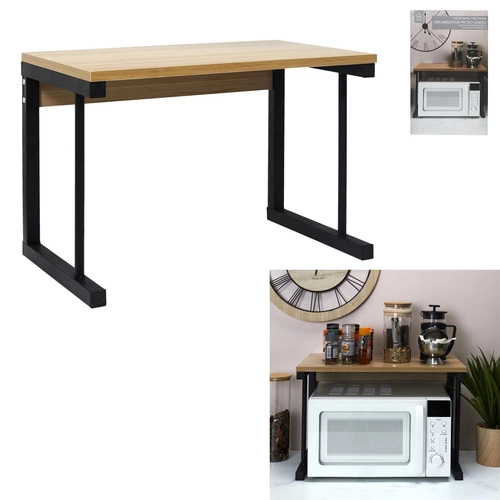 Intesi nowoczesna półka kuchenna nad mikrofalówkę wisząca czarna z MDF 54 cm