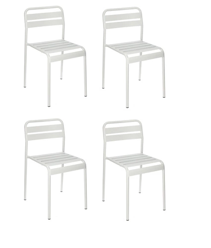 Zestaw 4 krzeseł Terra białe