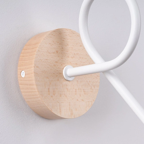 Kinkiet ścienny biały drewniany nowoczesny do salonu i sypialni EMBER Sollux Lighting