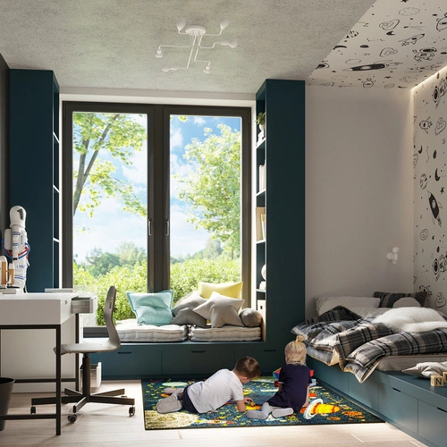 Nowoczesny biały żyrandol sufitowy VECTOR 4 do salonu i jadalni loftowy 4-punktowy