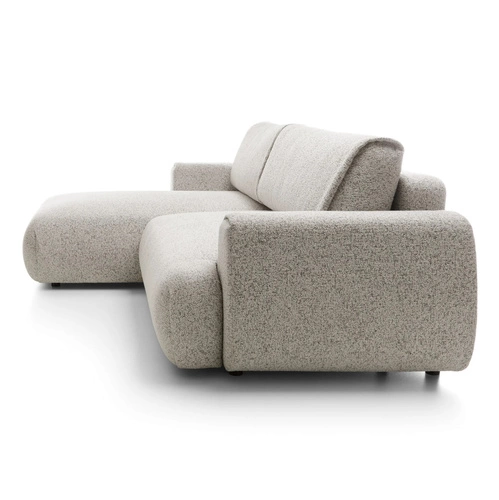 Narożnik z funkcją spania Ljung lewy nowoczesny beżowo-szary z pojemnikiem do salonu