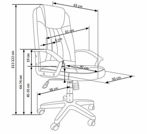 Fotel biurowy ergonomiczny obrotowy Velt Intesi szary z regulacją wysokości do biura