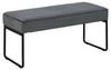 Ławka tapicerowana Xenia VIC welurowa szara do przedpokoju glamour na czarnych nogach Actona