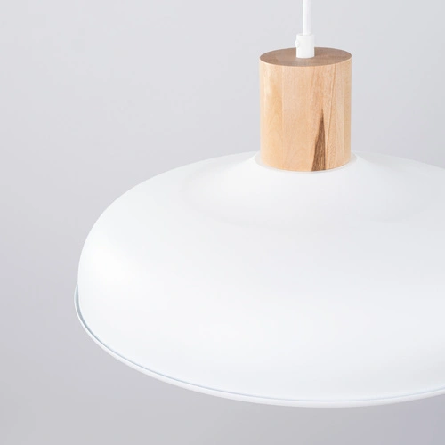 Lampa wisząca INDY biała skandynawska stalowa do salonu i jadalni nad stół 38 cm