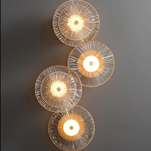 Lampa ścienna LED LUXIO-4 bursztynowa szkło glamour do salonu i sypialni 32 cm