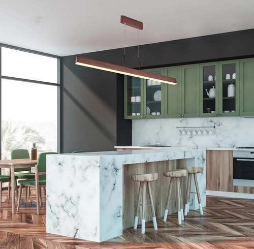 Lampa wisząca LED Coconut brązowa 100 cm nowoczesna do salonu i nad stół