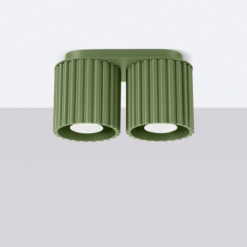 Plafon sufitowy nowoczesny AURA 2 zielony oliwkowy GU10 do salonu i kuchni