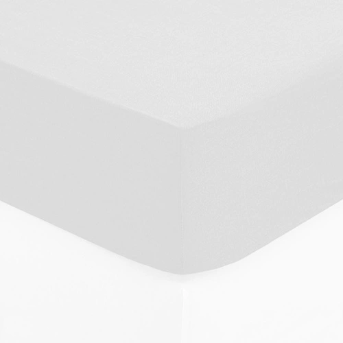 Prześcieradło bawełniane z gumką Atmosphera 90x190 cm do sypialni białe na materac