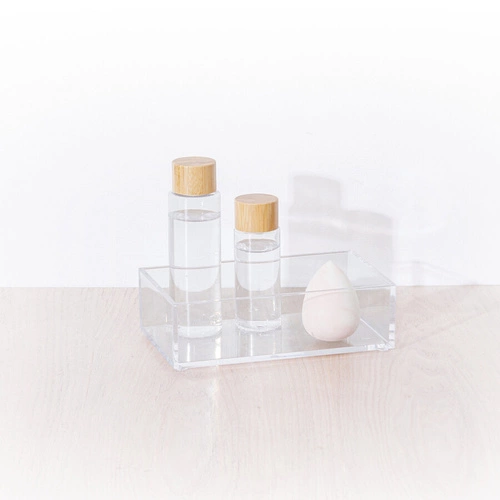 Organizer na kosmetyki do łazienki Selena transparentny 16x5 cm glamour prostokątny 5five