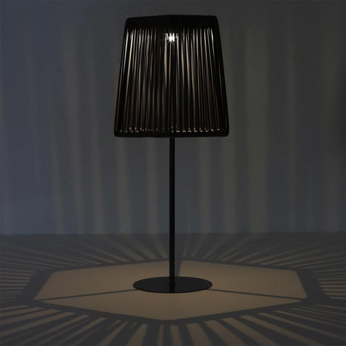 Lampa stołowa LED solarna Merrill czarna do ogrodu i na taras odporna na warunki zewnętrzne