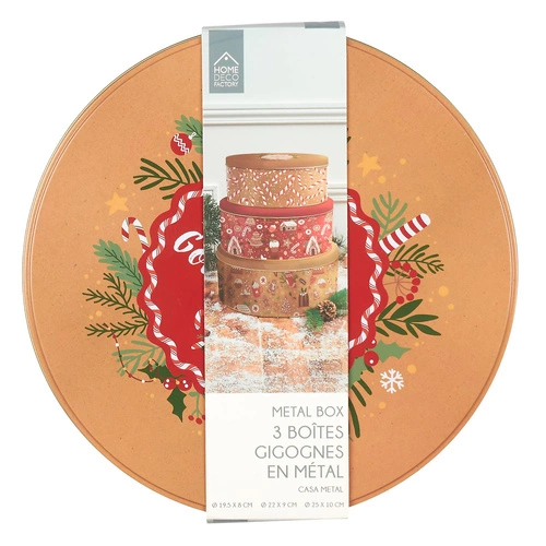 Zestaw metalowych świątecznych pudełek dekoracyjnych Intesi do kuchni i salonu