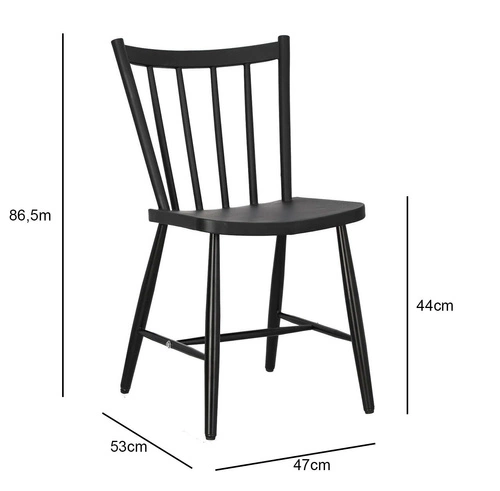 Krzesło do jadalni i kuchni Wandi czarne z tworzywa nowoczesne patyczak Intesi