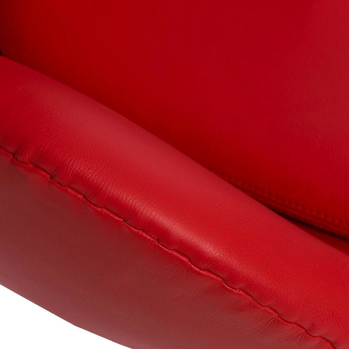 Fotel uszak Jajo Egg D2.DESIGN czerwony skórzany obrotowy z funkcją kołyski do salonu