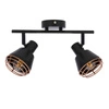 Lampa sufitowa Neria listwa czarny 2x40W  E14 klosz miedziany