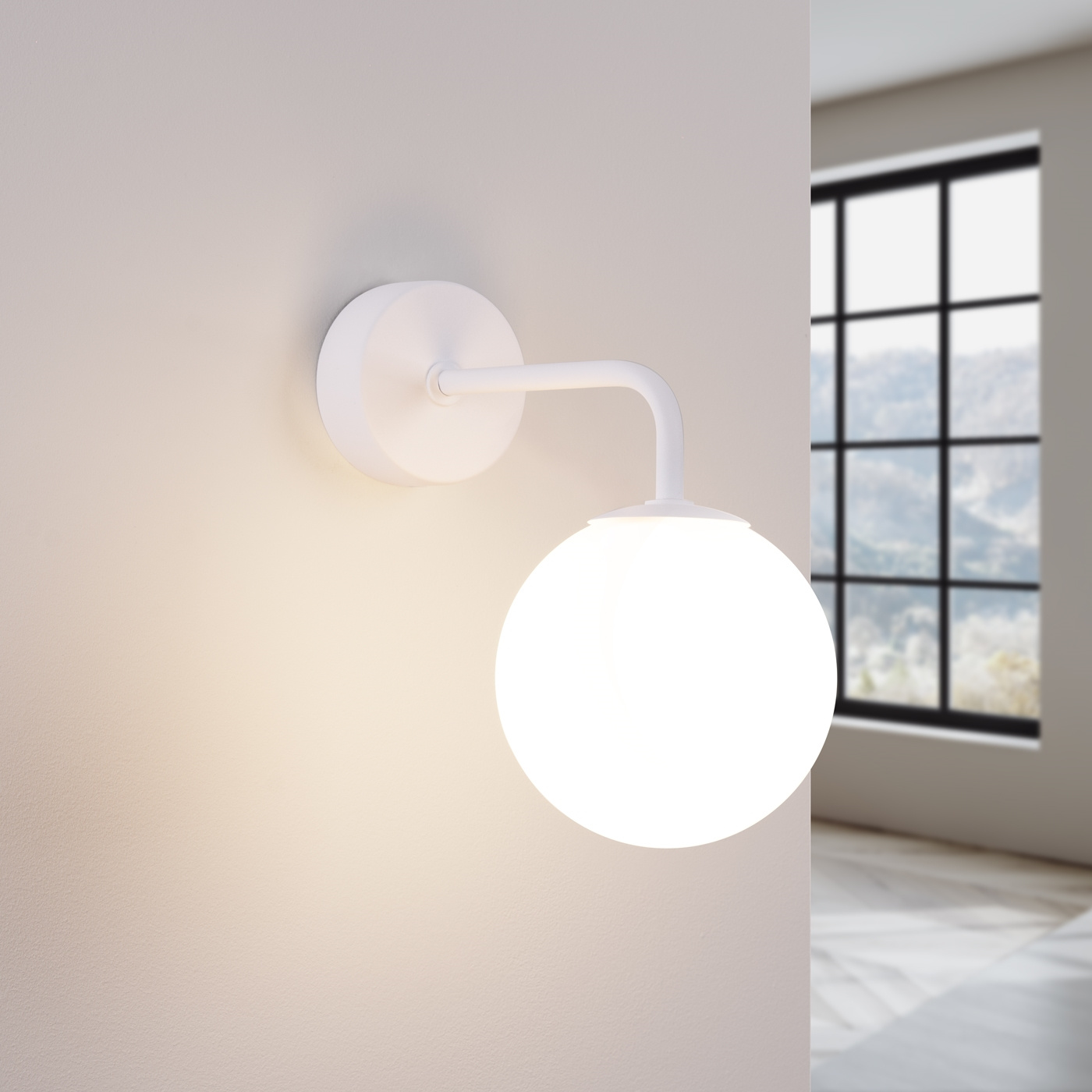 Kinkiet ścienny ASTRAL 1 biały nowoczesny szklany do salonu i sypialni SOLLUX LIGHTING