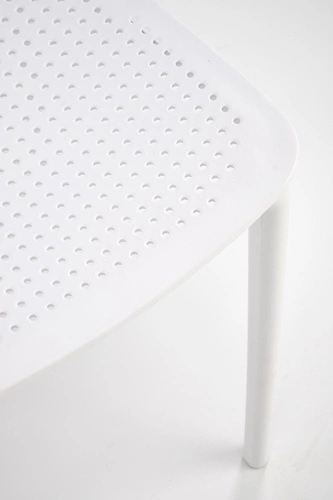 Krzesło ogrodowe z tworzywa Sylie białe Intesi nowoczesne do ogrodu i na taras sztaplowane